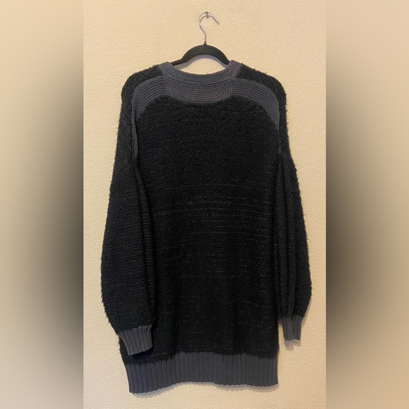 Free People Snow Drop Cardigan Sweater Black Sz Small wool alpaca dark academia - Picture 2 of 5